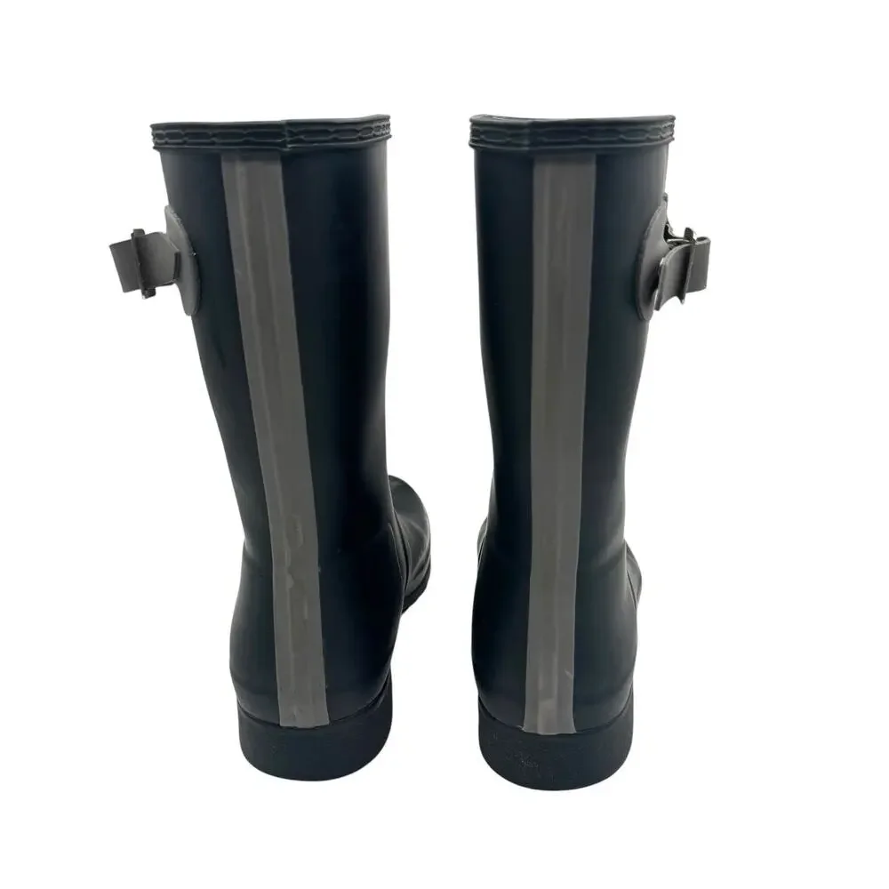 Hunter Original Tour Short Boot Womens Size 8 Black Packable Mid-Calf Rain Boots